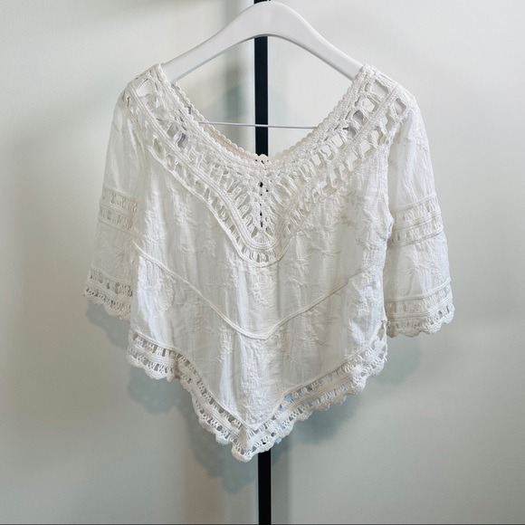 Beautiful Love J Off The Shoulder Boho Chic Crochet Smock Top Size M - Picture 10 of 10